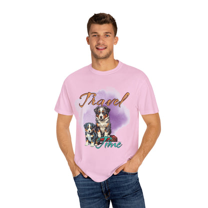 Travel Time Dog Lovers Unisex T-Shirt, Vintage Pet Tee, Dog Travel Shirt, Cute Pet Lover Gift, Animal Adventure Apparel