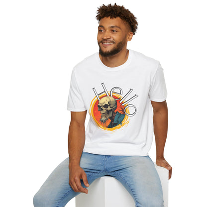 Hello Skull Graphic Unisex Softstyle T-Shirt - Edgy Streetwear Tee,scull