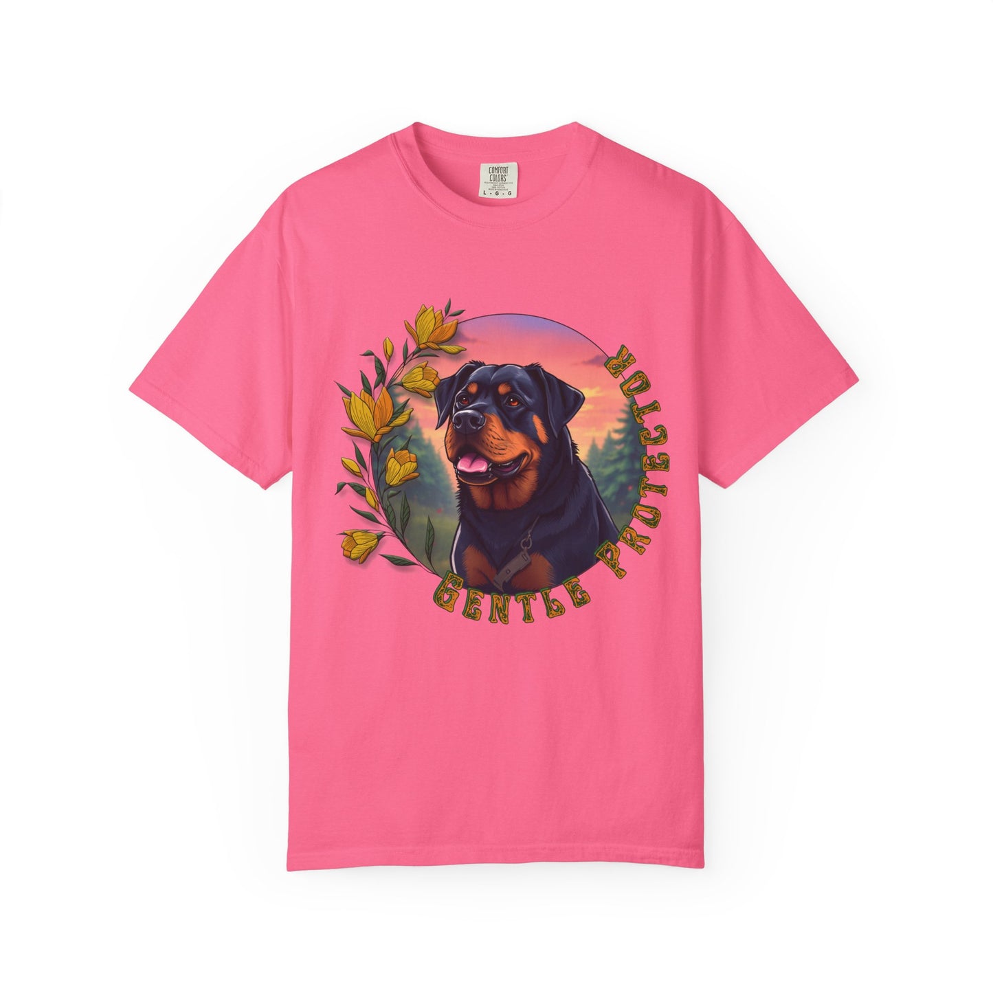 Gentle Protection Unisex Garment-Dyed T-shirt | Dog Lover Gift | Floral Design