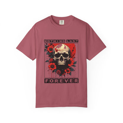 Edgy Skull Graphic T-Shirt - Unique Casual Wear, Unisex Streetwear, Gift for Music Lovers, Halloween Costume, Forever Quote Tee