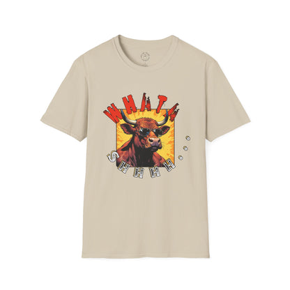 Whimsical Cow Graphic Unisex Softstyle T-Shirt - 'What bull Shhh...'