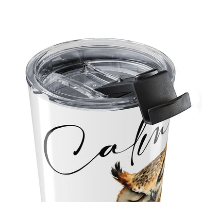 Calm Down Owl 20oz Tumbler — Cute Coffee Travel Mug for Relaxation & Gifts