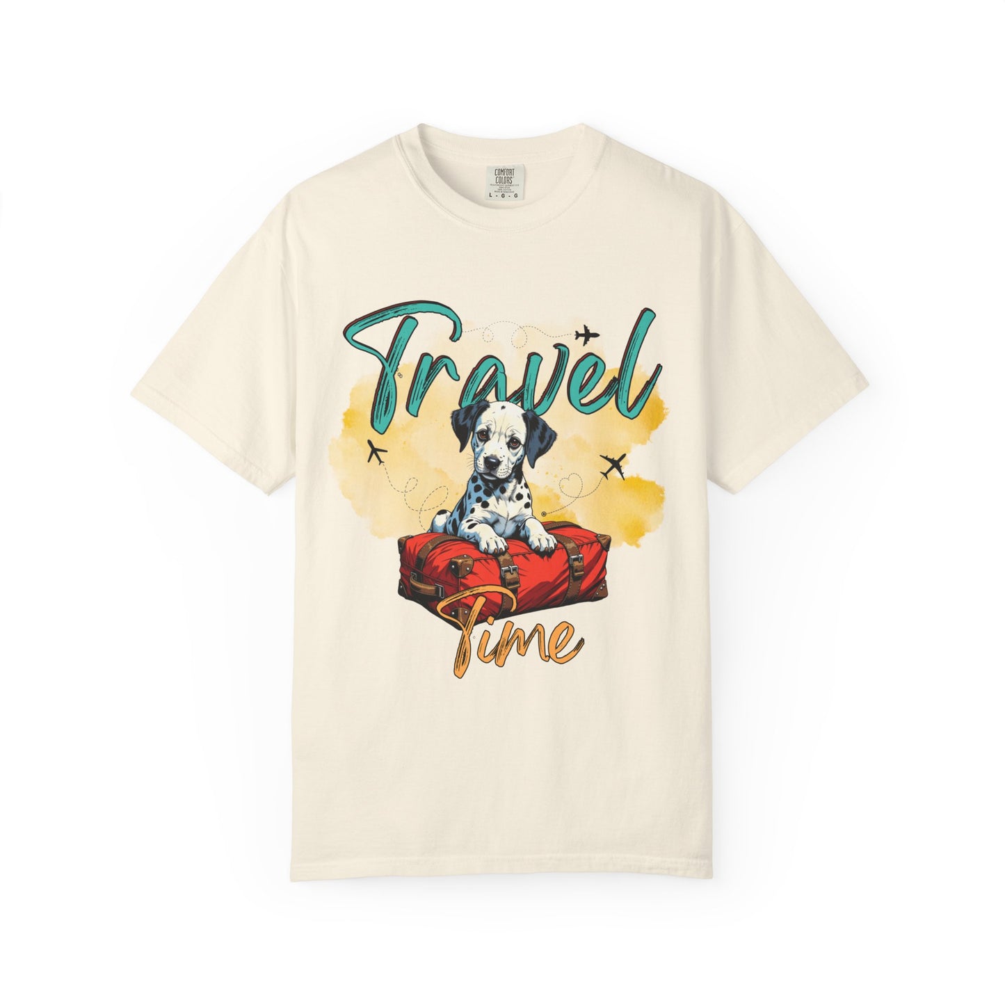Travel Time Dog Graphic Unisex T-Shirt