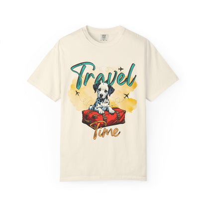 Travel Time Dog Graphic Unisex T-Shirt