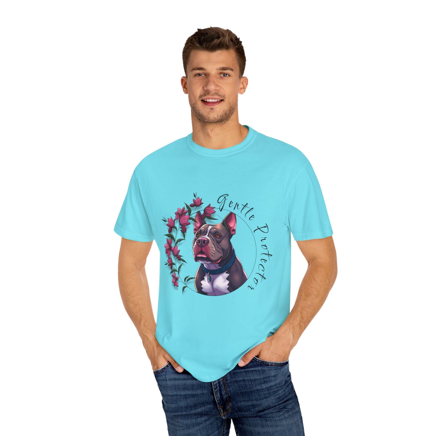 Gentle Protector Dog T-Shirt, Animal Lover Gift, Pet Memorial Tee, Casual Wear, Gift for Dog Owners, Nature T-Shirt