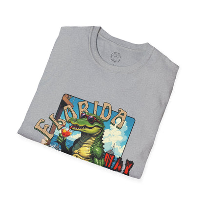 Florida Alligator Unisex Softstyle T-Shirt - Retro Vibe Casual Tee,vacation ,florida,