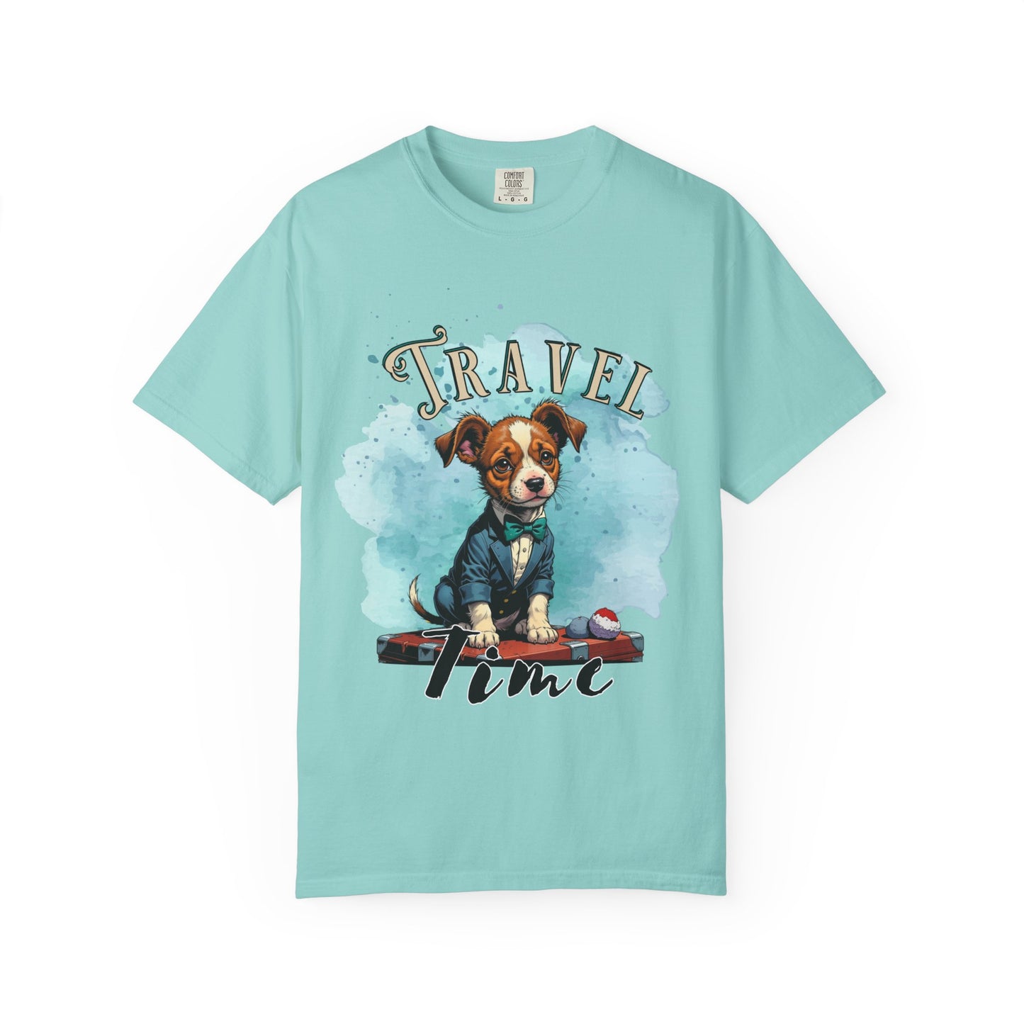 Travel Time Dog Graphic Unisex T-Shirt - Perfect for Pet Lovers and Travel Enthusiasts