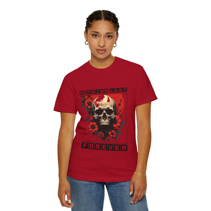 Edgy Skull Graphic T-Shirt - Unique Casual Wear, Unisex Streetwear, Gift for Music Lovers, Halloween Costume, Forever Quote Tee