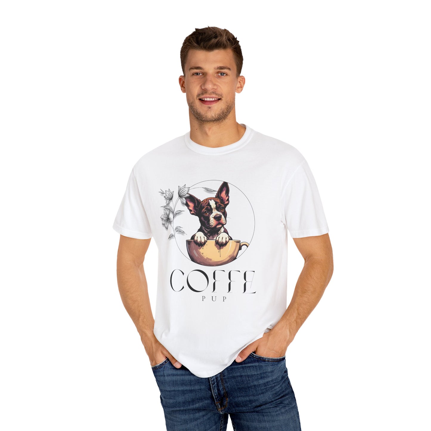 Coffee Pup Unisex Garment-Dyed T-shirt