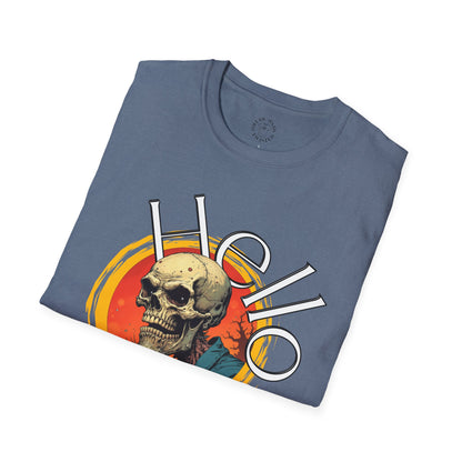 Hello Skull Graphic Unisex Softstyle T-Shirt - Edgy Streetwear Tee,scull
