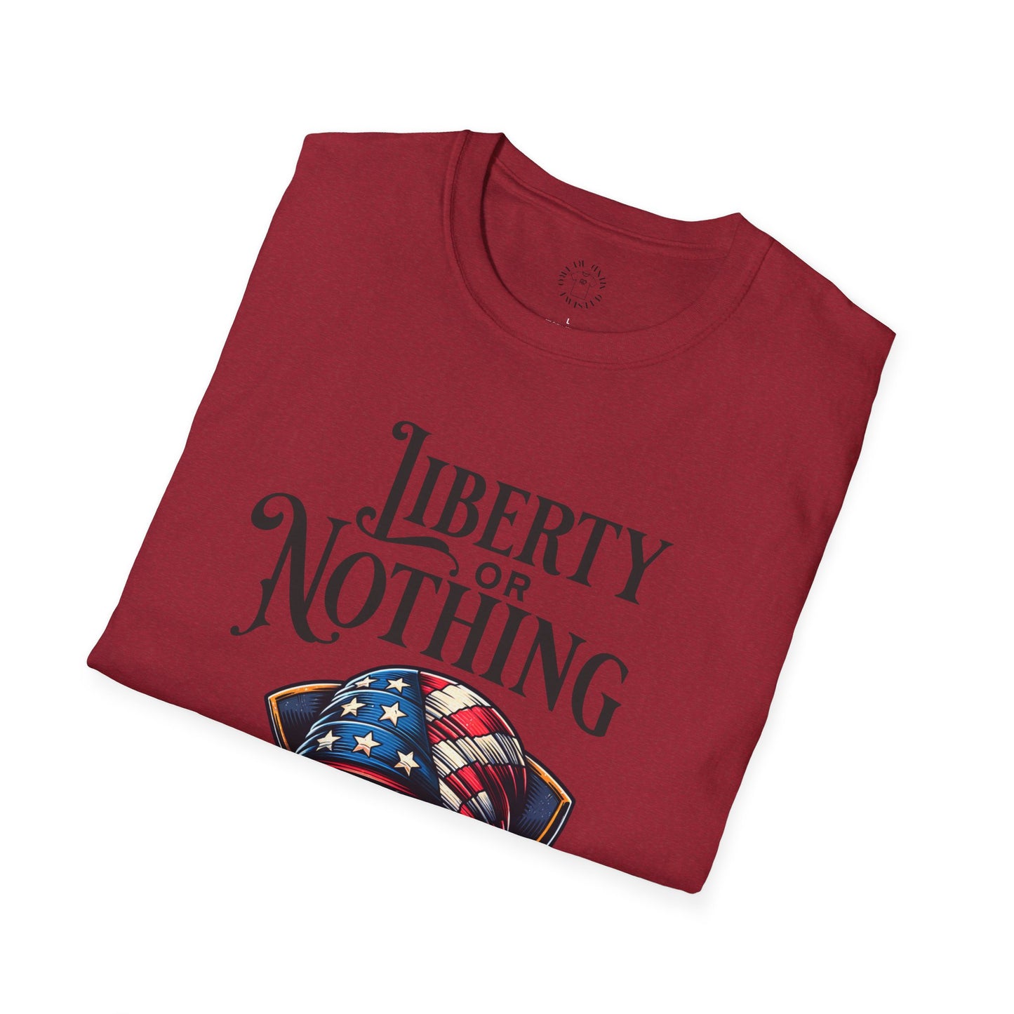 Liberty or Nothing Skull T-Shirt | Unisex Softstyle Tee for Independence Day & Patriotic Celebrations