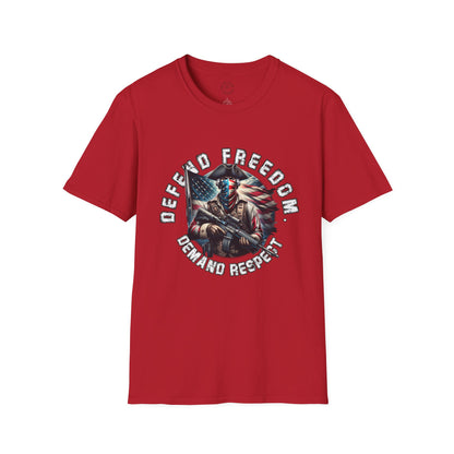 Defend Freedom Unisex Softstyle T-Shirt - Patriotic Graphic Tee