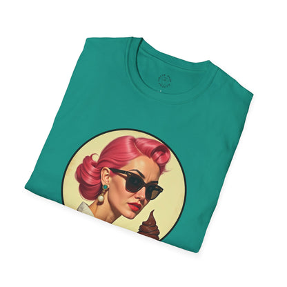 Cool Mama Vintage Graphic Unisex Softstyle T-Shirt,mama,mom and ice cream