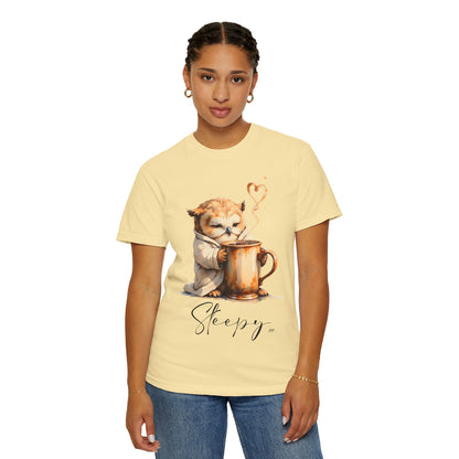 Sleepy Owl Coffee T-Shirt — Cute Cozy Morning Tee