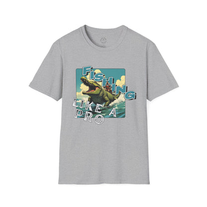 Fishing Like a Pro Unisex Softstyle T-Shirt - Perfect for Anglers & Outdoor Enthusiasts,gator