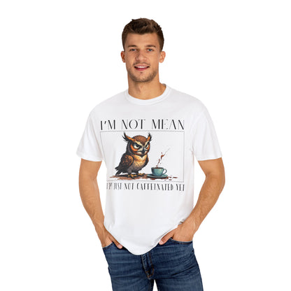 I'm Not Mean Owl T-Shirt — Funny Coffee Owl Tee for Coffee Lovers