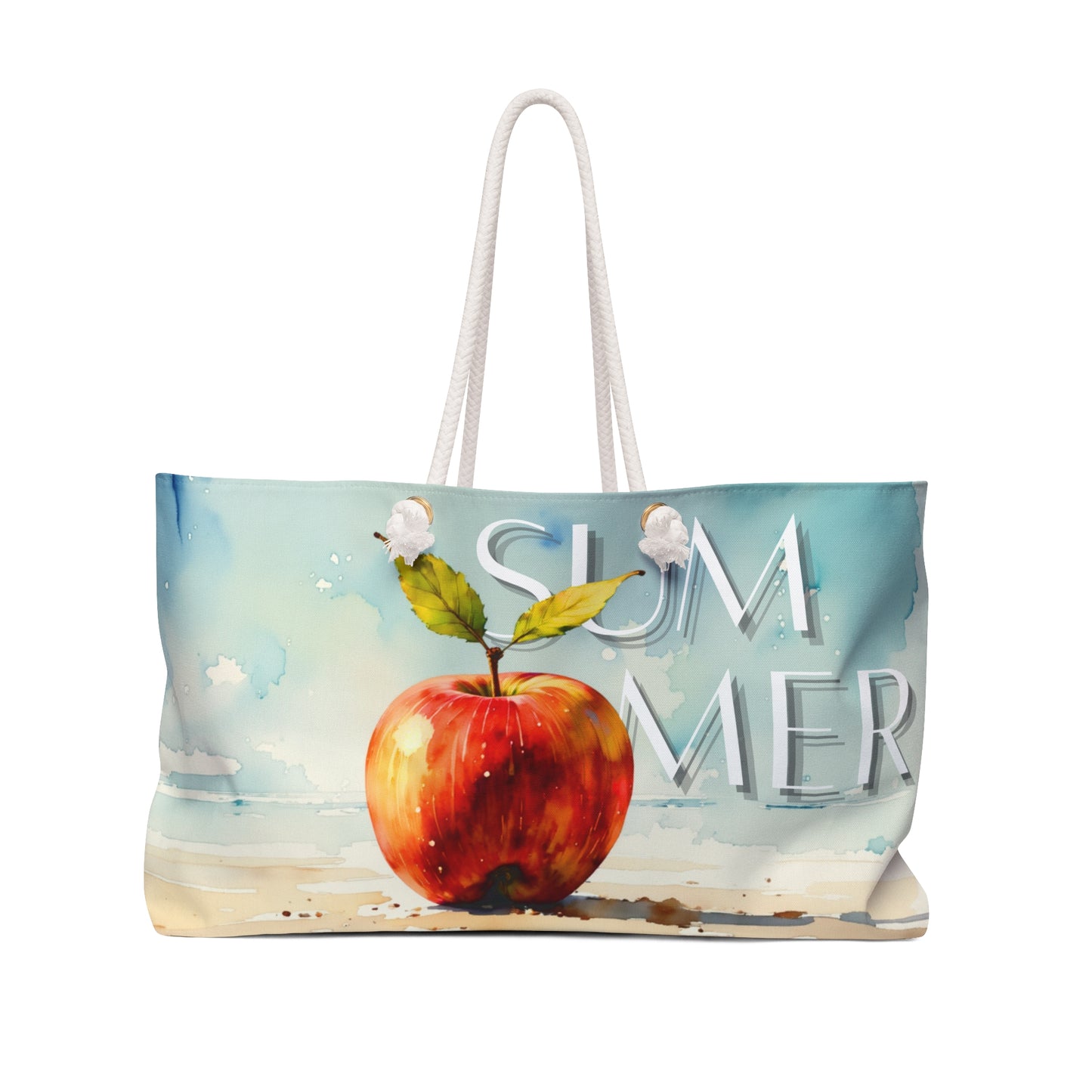 Stylish Weekender Bag with Summer Apple Design - Perfect for Travel & Beach Days