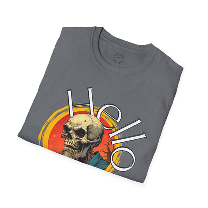 Hello Skull Graphic Unisex Softstyle T-Shirt - Edgy Streetwear Tee,scull