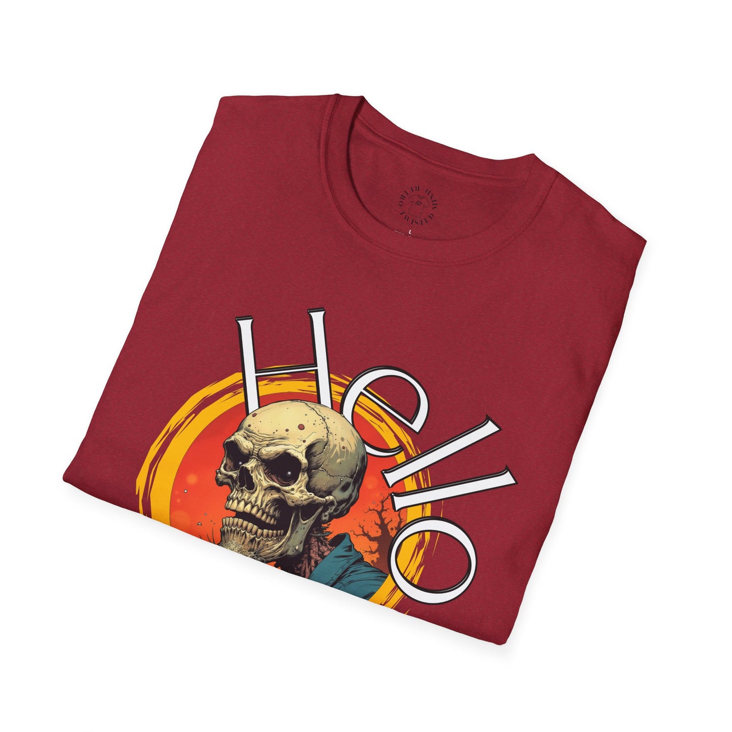 Hello Skull Graphic Unisex Softstyle T-Shirt - Edgy Streetwear Tee,scull