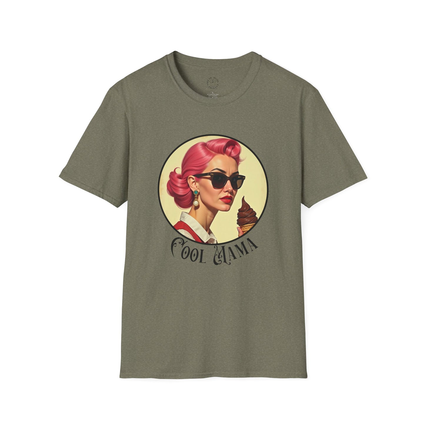 Cool Mama Vintage Graphic Unisex Softstyle T-Shirt,mama,mom and ice cream