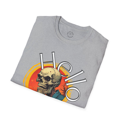 Hello Skull Graphic Unisex Softstyle T-Shirt - Edgy Streetwear Tee,scull
