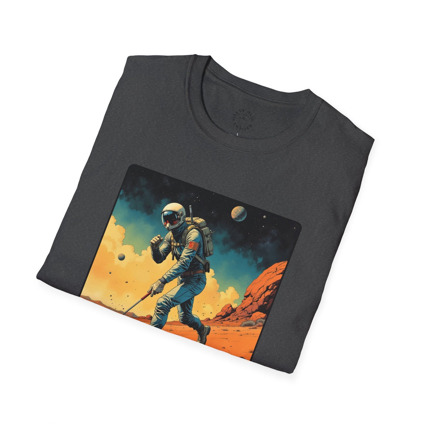 Vintage Space Explorer T-Shirt - 'My Game My Rules' golf, moon,sport