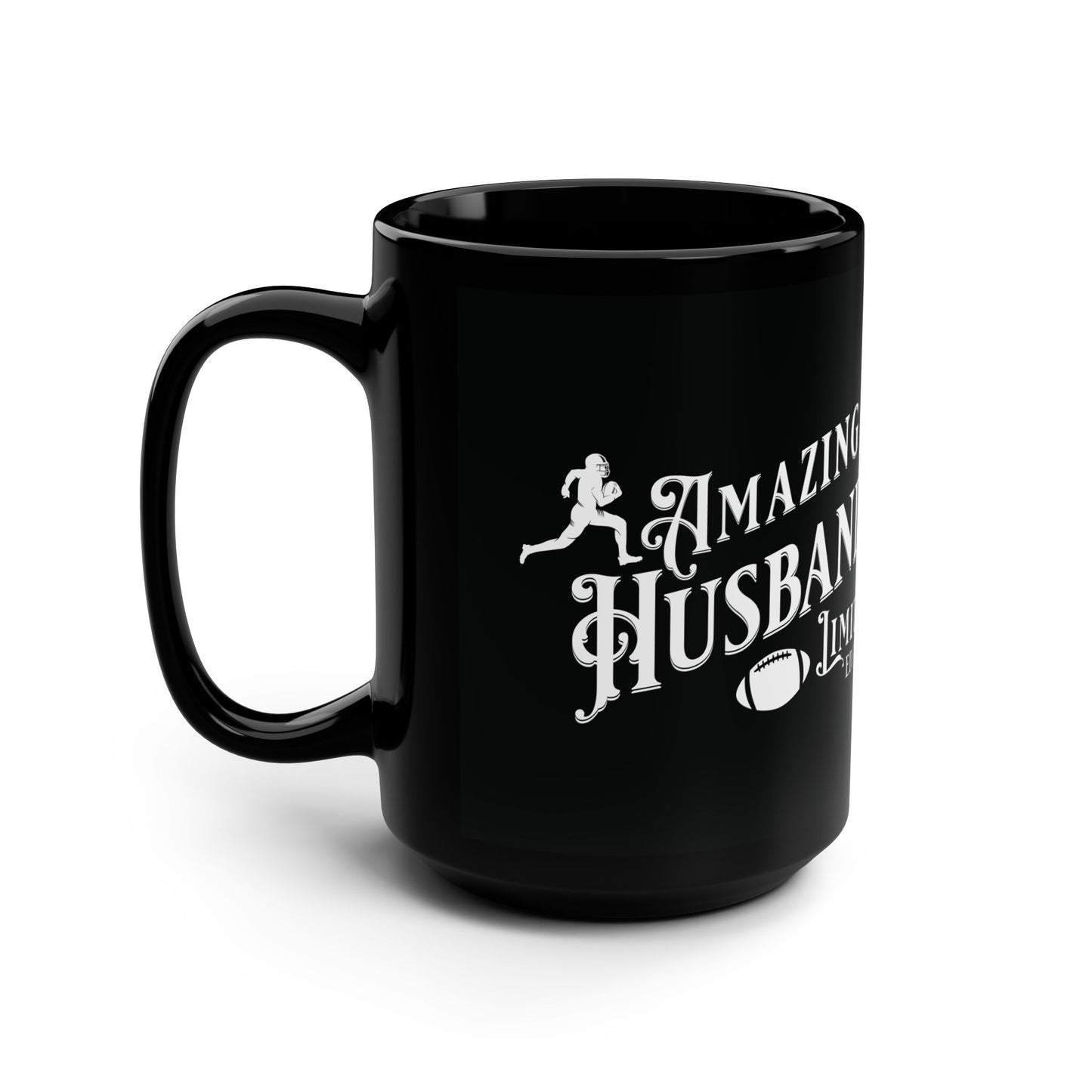 Amazing Husband, Football , Valentine's  day gift for him .Black Mug