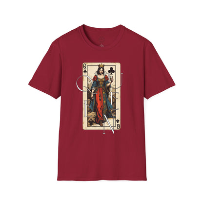 Queen Playing Card Graphic Unisex Softstyle T-Shirt, girl. queen