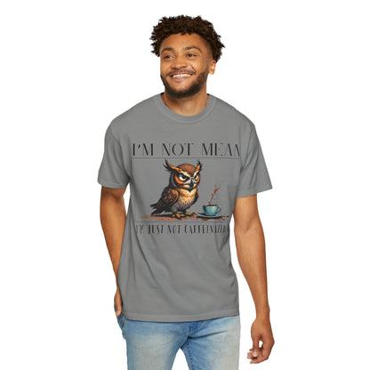 I'm Not Mean Owl T-Shirt — Funny Coffee Owl Tee for Coffee Lovers