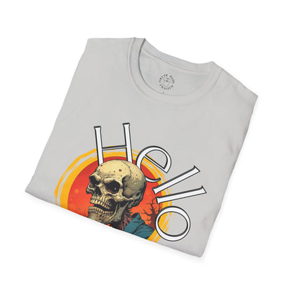 Hello Skull Graphic Unisex Softstyle T-Shirt - Edgy Streetwear Tee,scull