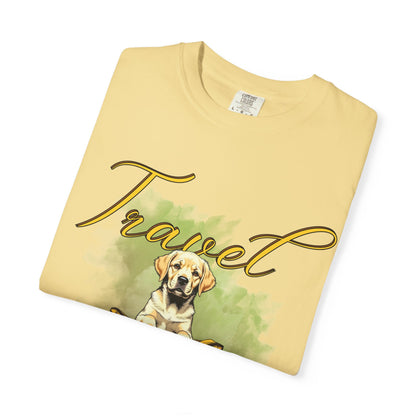 Travel Time Dog T-Shirt - Unisex Garment-Dyed Tee for Pet Lovers