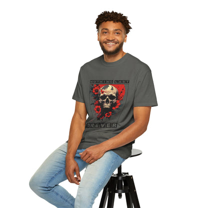 Edgy Skull Graphic T-Shirt - Unique Casual Wear, Unisex Streetwear, Gift for Music Lovers, Halloween Costume, Forever Quote Tee