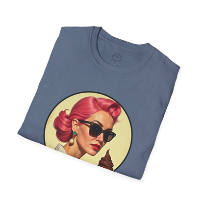 Cool Mama Vintage Graphic Unisex Softstyle T-Shirt,mama,mom and ice cream