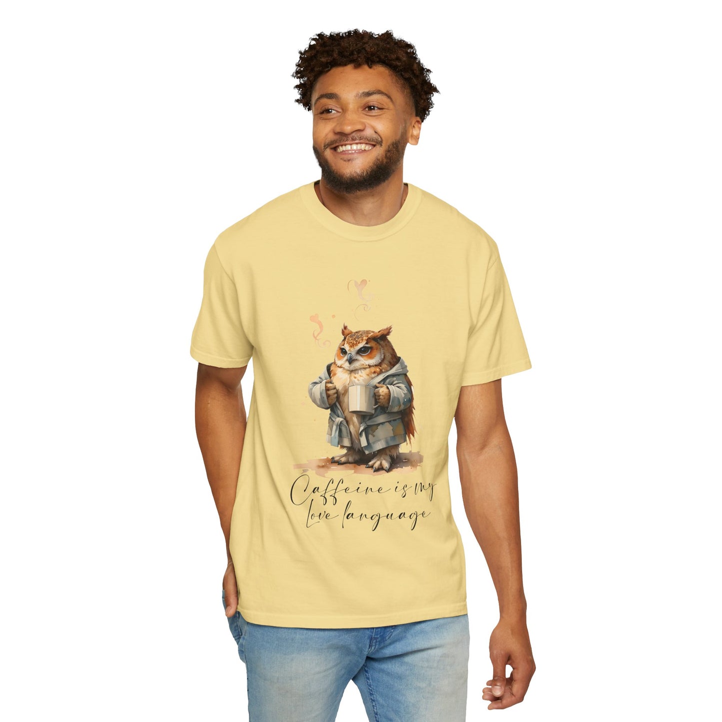 Coffee is My Love Language Cat T-Shirt — Cozy Cute Coffee Graphic Tee