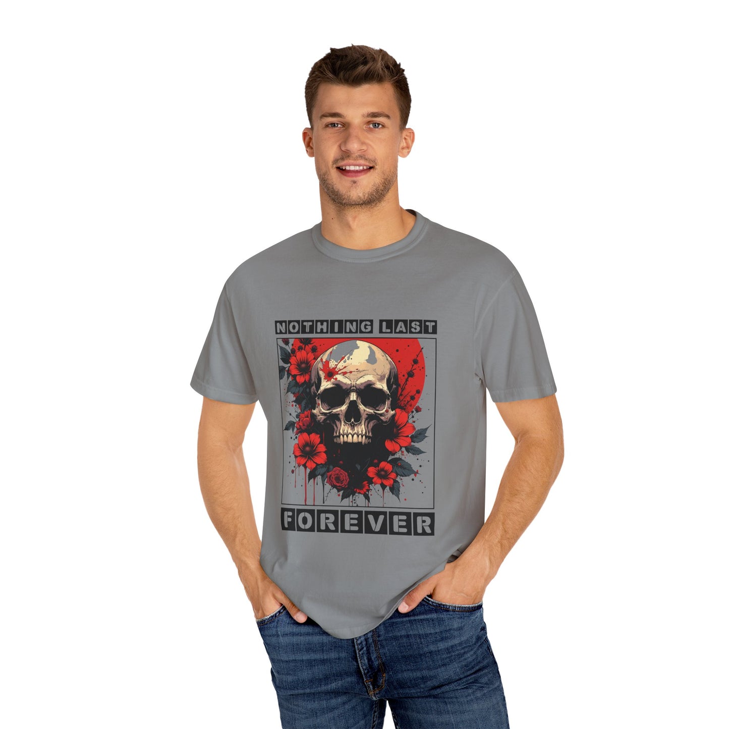 Edgy Skull Graphic T-Shirt - Unique Casual Wear, Unisex Streetwear, Gift for Music Lovers, Halloween Costume, Forever Quote Tee