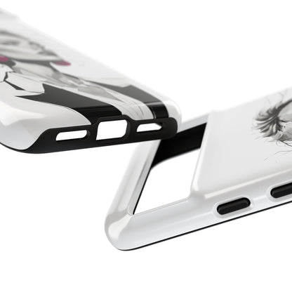 Phone Case — Chic Portrait with Pink Earrings (Stylish Protective Tough Case)