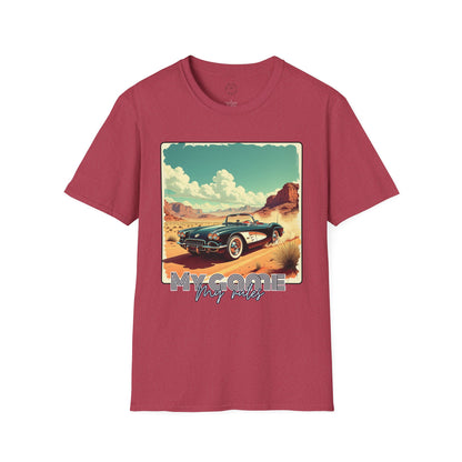 Vintage Car Graphic Unisex Softstyle T-Shirt - Perfect for Road Trip Lovers ,sport,car