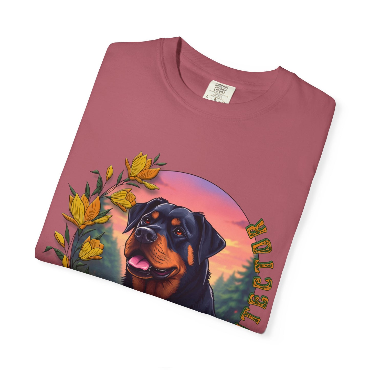 Gentle Protection Unisex Garment-Dyed T-shirt | Dog Lover Gift | Floral Design
