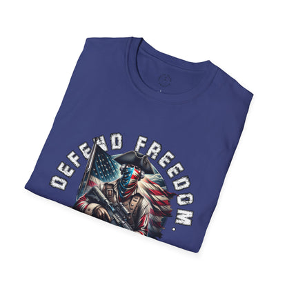 Defend Freedom Unisex Softstyle T-Shirt - Patriotic Graphic Tee