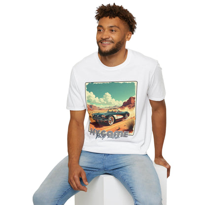 Vintage Car Graphic Unisex Softstyle T-Shirt - Perfect for Road Trip Lovers ,sport,car