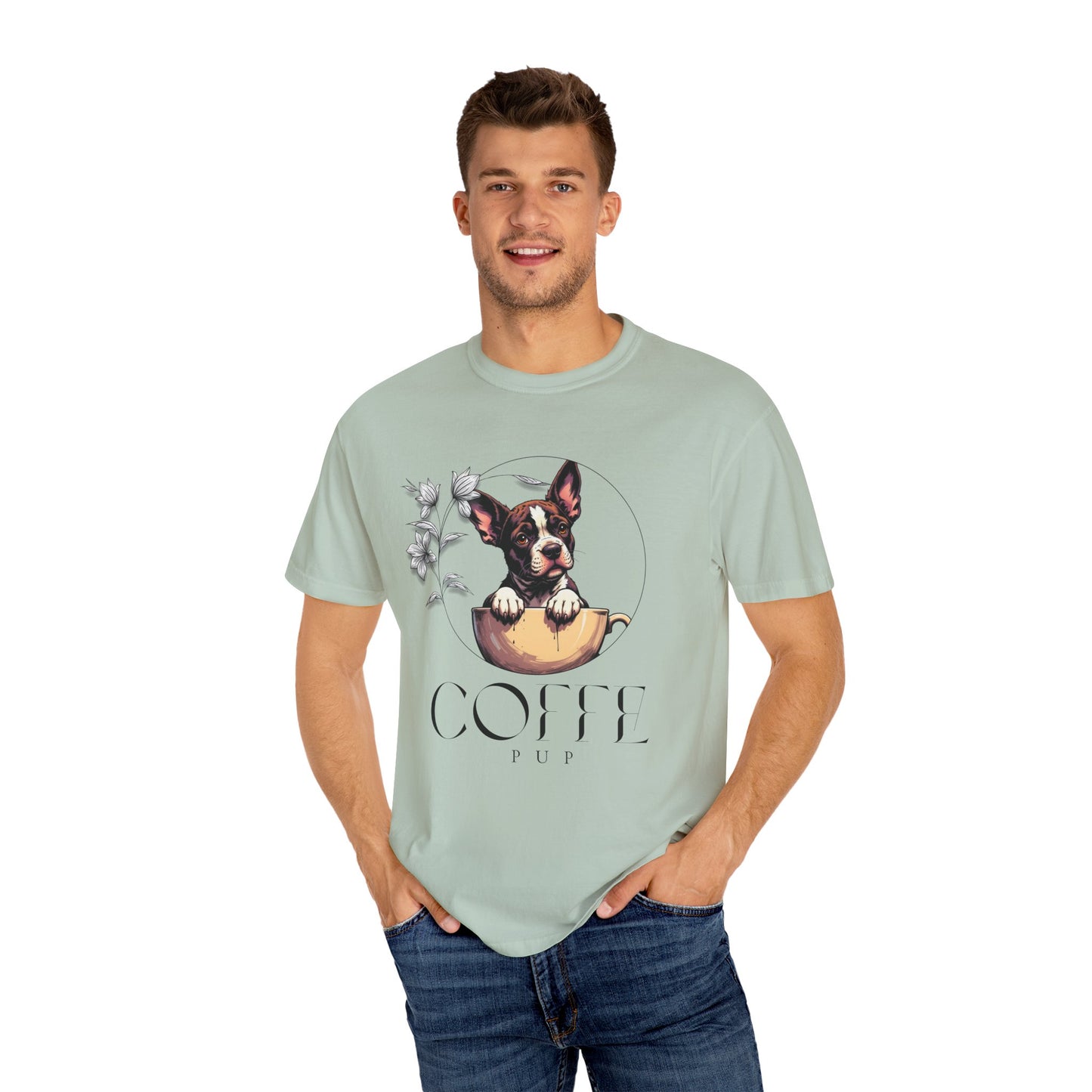 Coffee Pup Unisex Garment-Dyed T-shirt