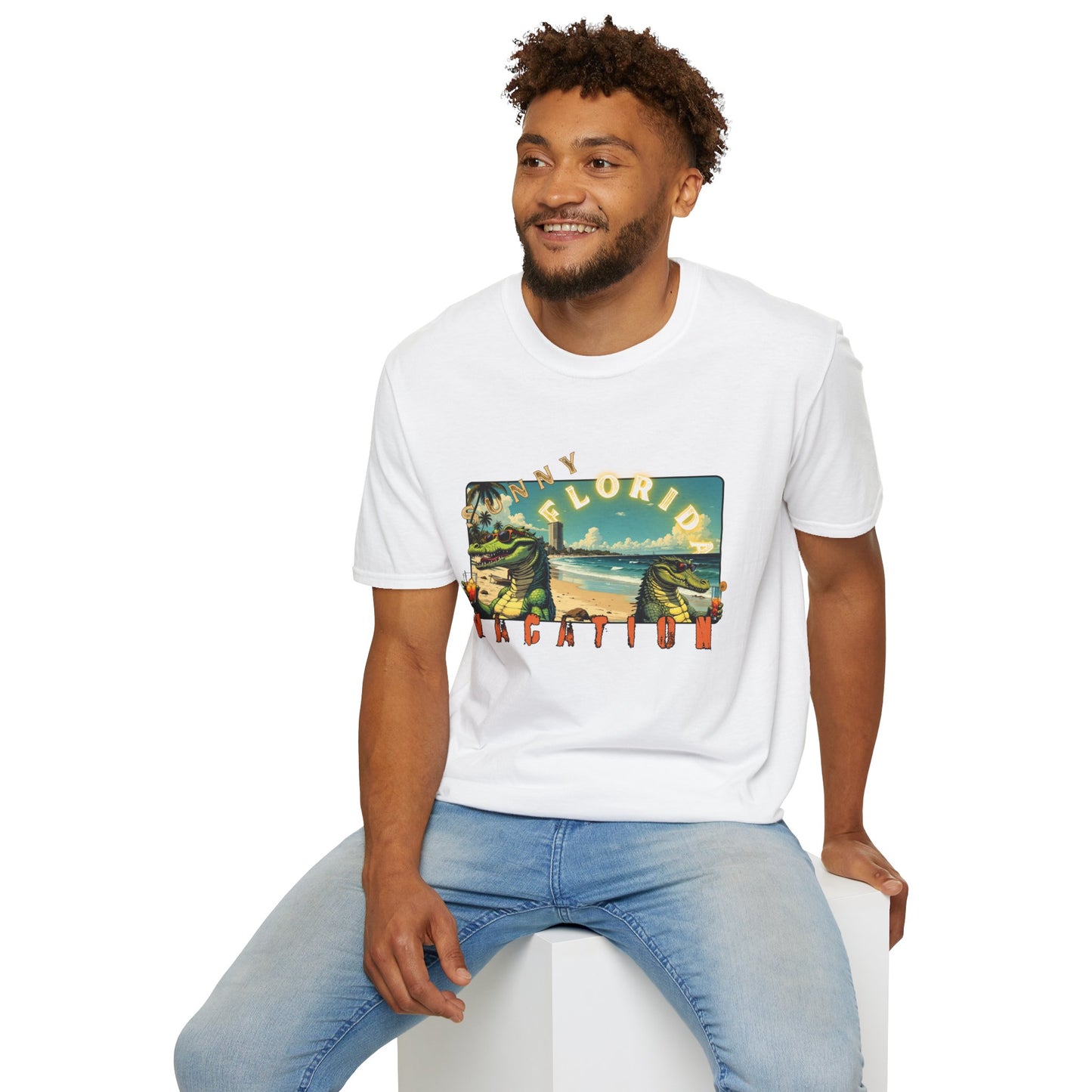 Sunny Florida Vacation T-Shirt - Unisex Softstyle Tee for Travel Lovers
