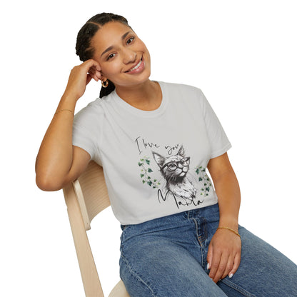 I Love You Mama Cat T-Shirt - Unisex Softstyle Tee for Cat Lovers,cat