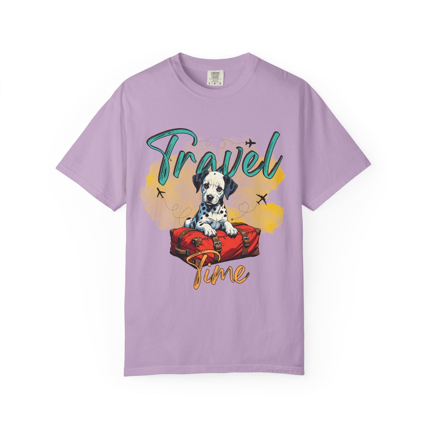 Travel Time Dog Graphic Unisex T-Shirt