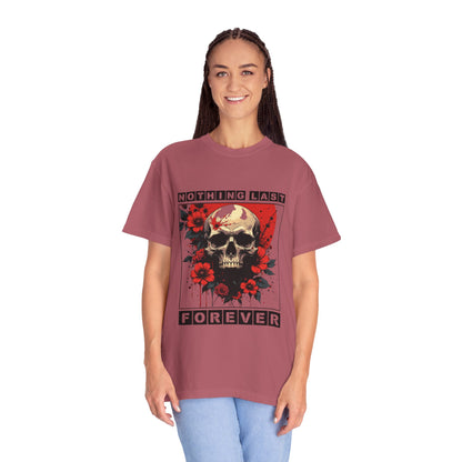 Edgy Skull Graphic T-Shirt - Unique Casual Wear, Unisex Streetwear, Gift for Music Lovers, Halloween Costume, Forever Quote Tee