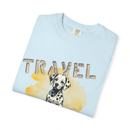 Travel Time Dog T-Shirt, Unisex Graphic Tee, Pet Lover's Gift, Vacation Shirt, Travel Enthusiast Apparel