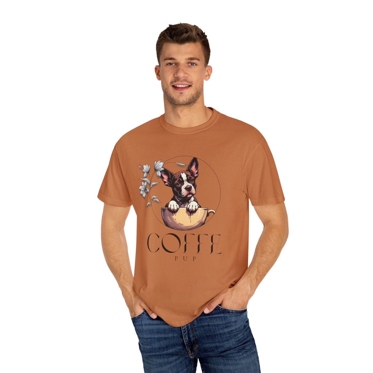 Coffee Pup Unisex Garment-Dyed T-shirt