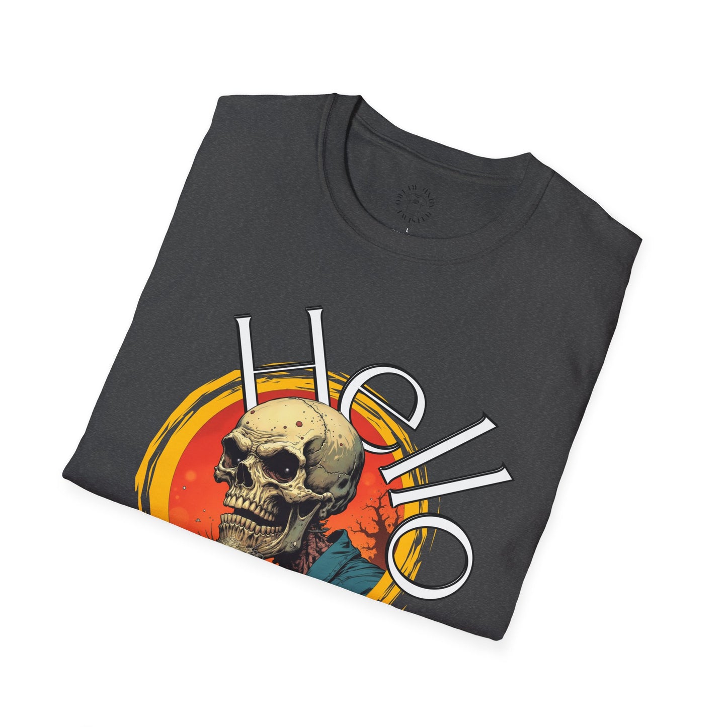 Hello Skull Graphic Unisex Softstyle T-Shirt - Edgy Streetwear Tee,scull