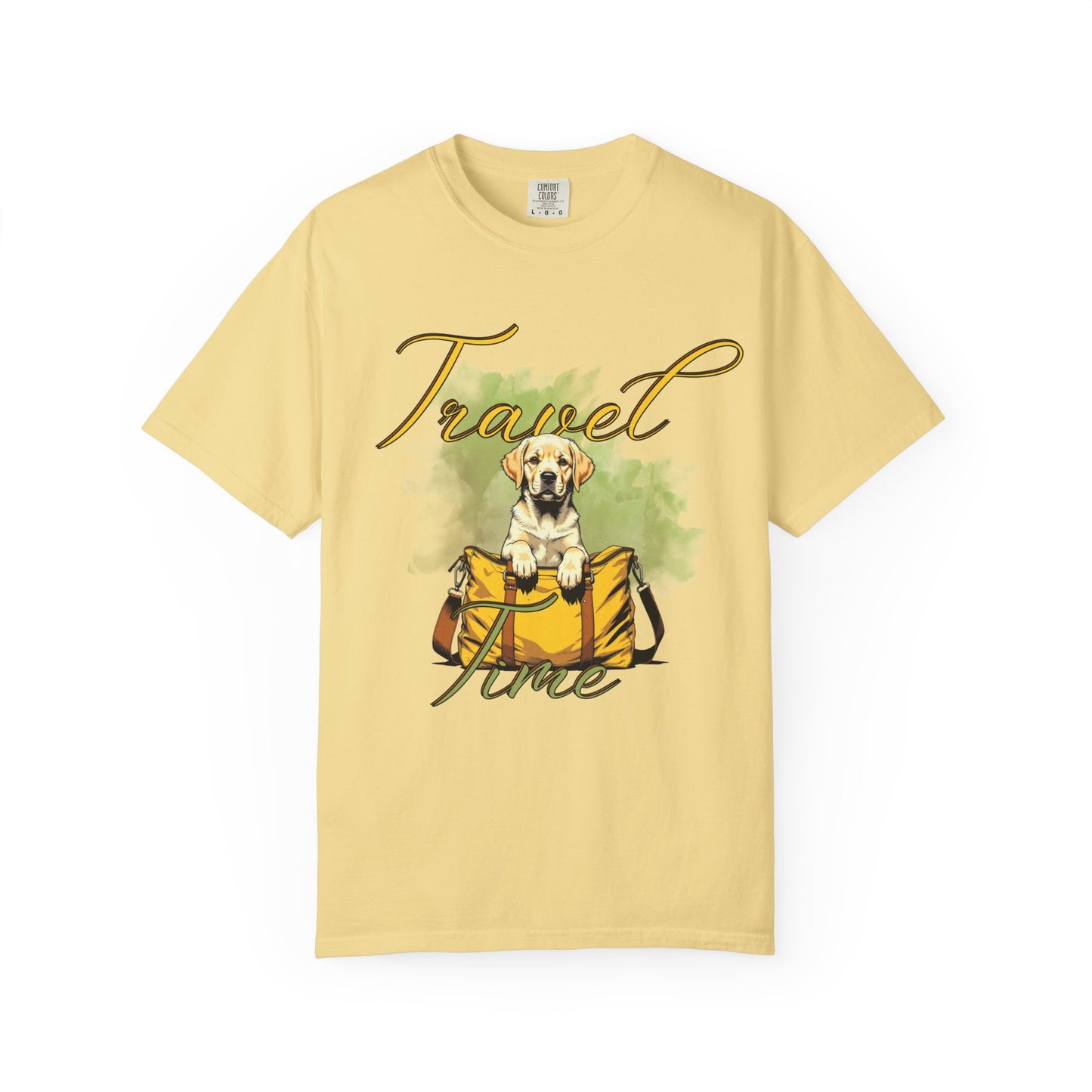 Travel Time Dog T-Shirt - Unisex Garment-Dyed Tee for Pet Lovers