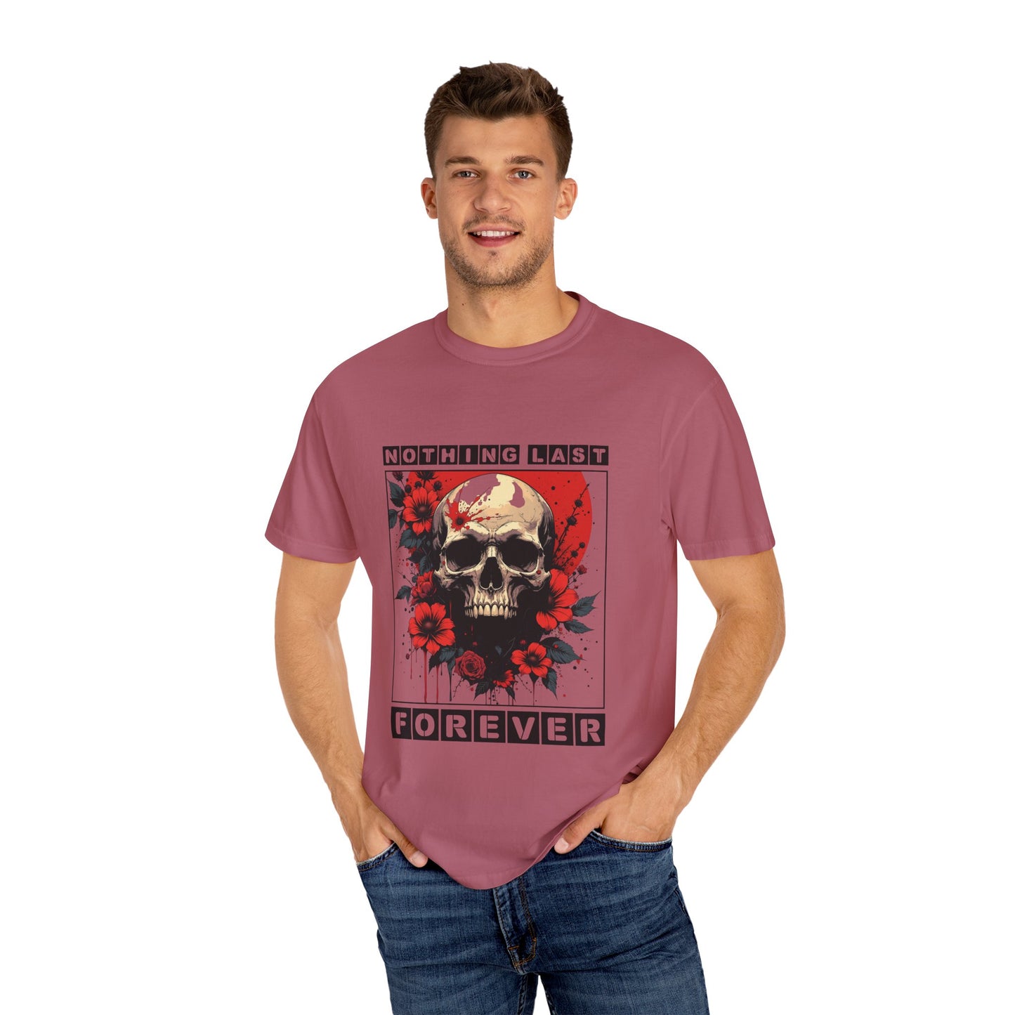 Edgy Skull Graphic T-Shirt - Unique Casual Wear, Unisex Streetwear, Gift for Music Lovers, Halloween Costume, Forever Quote Tee